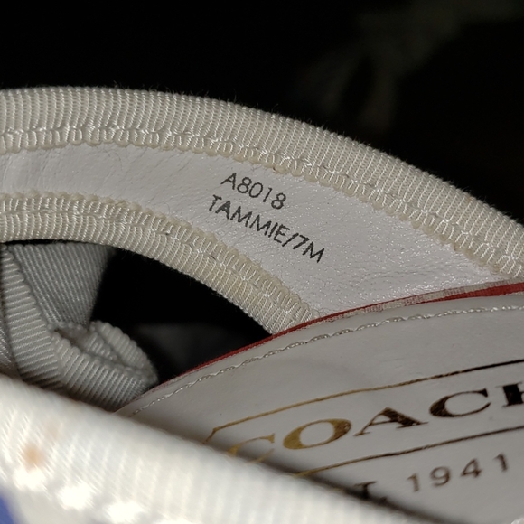 New Coach Tammie Story Patch Laceup Wedge Pump 7 - Picture 8 of 9